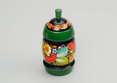 Container for dry goods with green rim (small)  - MADEheart.com
