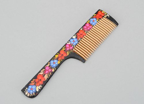 Wooden comb with painting - MADEheart.com