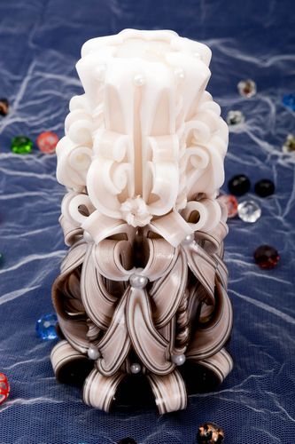 Beautiful handmade wedding candles carved paraffin candle room decor ideas - MADEheart.com