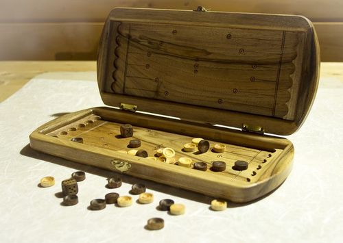 Wooden hand carved backgammon - MADEheart.com