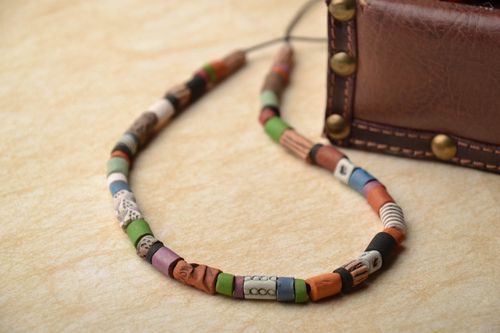 Colorful ceramic bead necklace - MADEheart.com