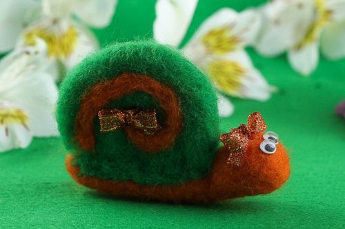 Unusual handmade soft toy felted wool toy home design decorative use only - MADEheart.com