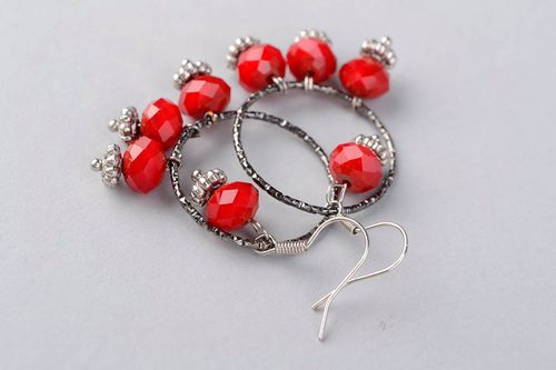 Earrings with Czech beads Rings - MADEheart.com