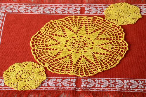 Crocheted napkins lace handmade napkins home decor ideas table napkins - MADEheart.com