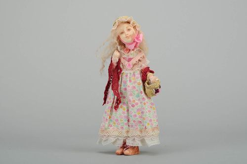 Designers doll made of vintage fabrics Lusha - MADEheart.com