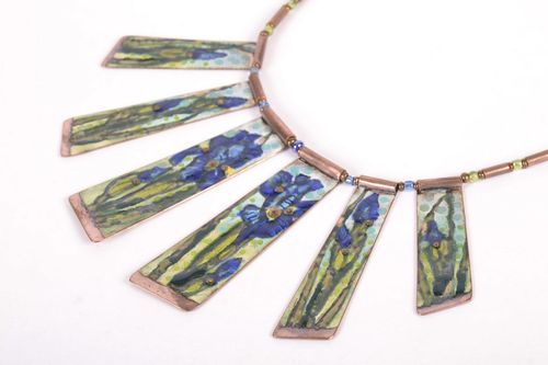Copper necklet Irises - MADEheart.com