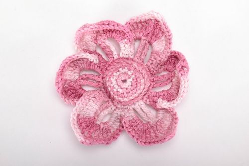 Brooch, knitted from cotton Flower  - MADEheart.com