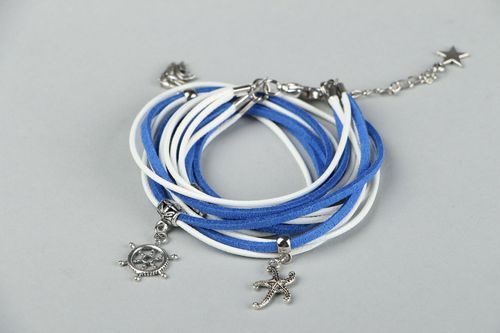 Suede bracelet in marine style - MADEheart.com