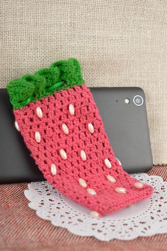 Handmade case for phone accessory for women woven accessory unusual souvenir - MADEheart.com