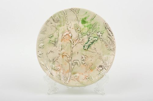 Beautiful painted handmade clay plate designer ceramic plate tableware designs - MADEheart.com
