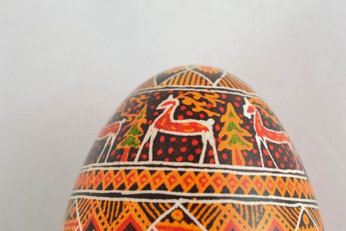 Painted goose egg in Ukrainian style - MADEheart.com