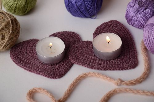 Crochet coasters for tablet candles - MADEheart.com