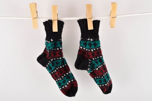 Handmade warm socks present for children handcrafted socks hand knitted socks - MADEheart.com
