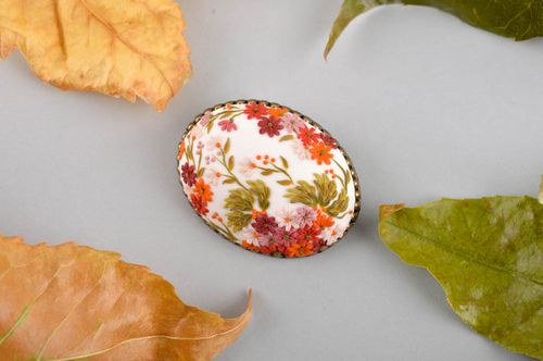 Beautiful handmade floral brooch plastic brooch jewelry  polymer clay ideas - MADEheart.com