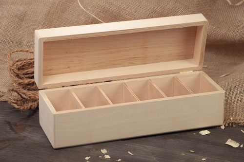 Handmade plywood craft blank for painting box for tea bags art supplies - MADEheart.com