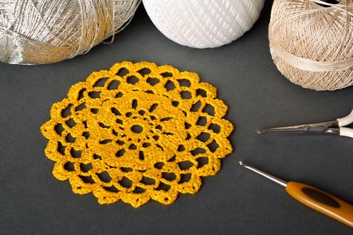 Handmade crocheted napkin stylish designer textile cute kitchen accessory - MADEheart.com