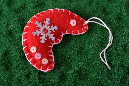 Handmade felt toy for New Year tree Christmas decor ideas unusual felt souvenir  - MADEheart.com