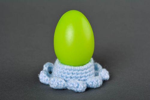 Crocheted stand for eggs handmade textile decor element Easter souvenir - MADEheart.com