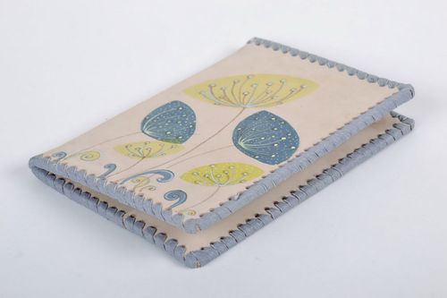 Leather passport cover Flowers - MADEheart.com