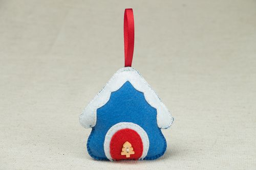 Handmade Christmas toy Blue House - MADEheart.com