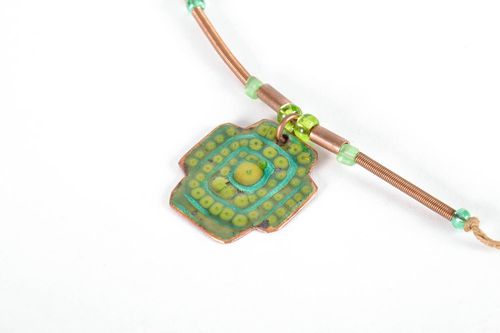 Copper pendant with enamel - MADEheart.com