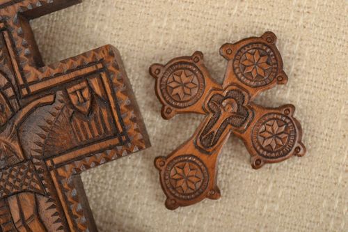 Handmade crucifix necklace cross jewelry wooden necklace best gifts for men - MADEheart.com