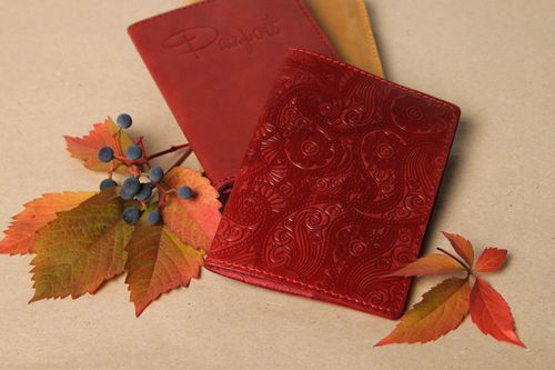 Unusual handmade passport cover handmade accessories leather goods gift ideas - MADEheart.com