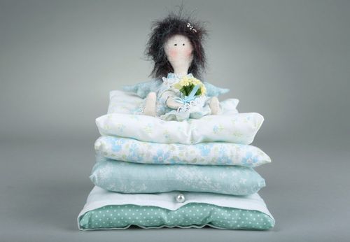 Tilde doll The princess on a pea in blue colors - MADEheart.com