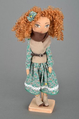 Homemade doll with red hair - MADEheart.com