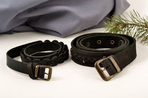 Handmade leather belts 2 belts for women designer accessories gifts for her - MADEheart.com