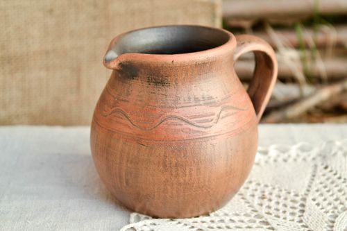 Coffee 10 oz ceramic glazed pitcher with handle 3,5, 0,56 lb - MADEheart.com