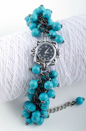 Unusual handmade womens watches beaded wristwatch bracelet gifts for her - MADEheart.com