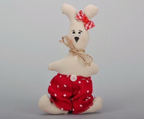 Soft toy Hare in shorts - MADEheart.com