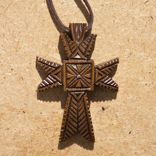 Ethnic wooden cross - MADEheart.com
