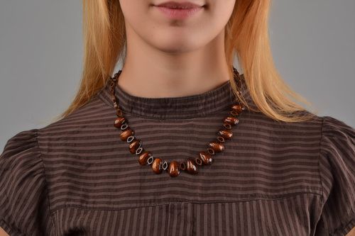 Handmade jewellery designer necklace wooden beads necklaces for women - MADEheart.com