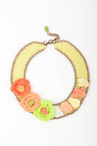 Crochet jewelry handmade necklace crochet necklace gemstone jewelry gift ideas - MADEheart.com