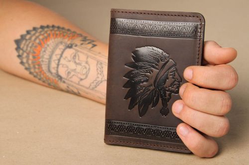 Beautiful handmade leather wallet best gifts for him fashion accessories - MADEheart.com