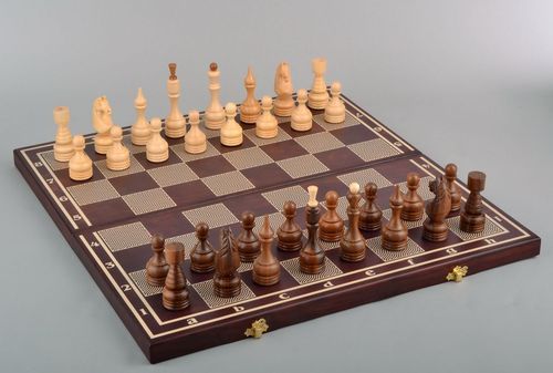 Wooden chess set 3 in 1 - MADEheart.com