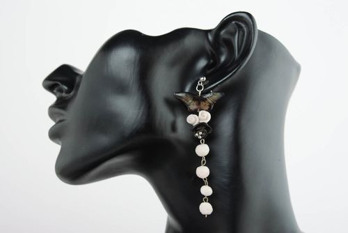 Black and white cuff earrings - MADEheart.com