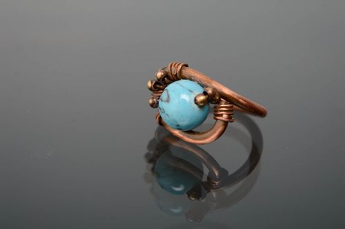 Scarf ring clip with turquoise - MADEheart.com