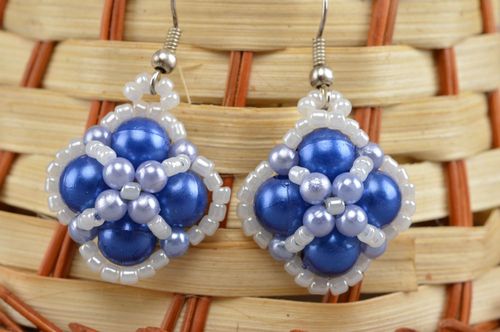 Unusual handmade dangle beaded earrings fashion accessories jewelry designs - MADEheart.com