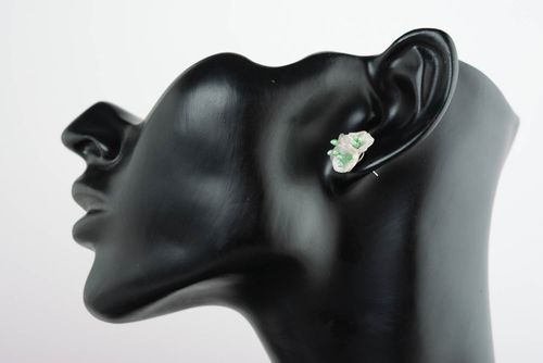 White cuff earrings - MADEheart.com