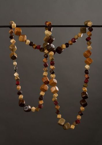 Wooden ethnic beaded necklace - MADEheart.com