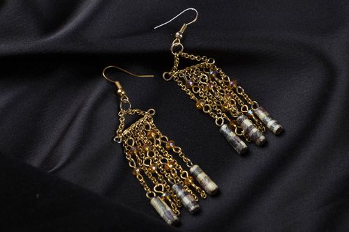 Metal earrings with beads - MADEheart.com