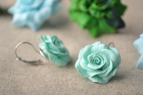 Unusual handmade plastic earrings flower earrings beautiful jewellery gift ideas - MADEheart.com