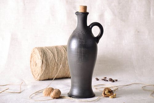 Jar made of black smoke ceramics  - MADEheart.com