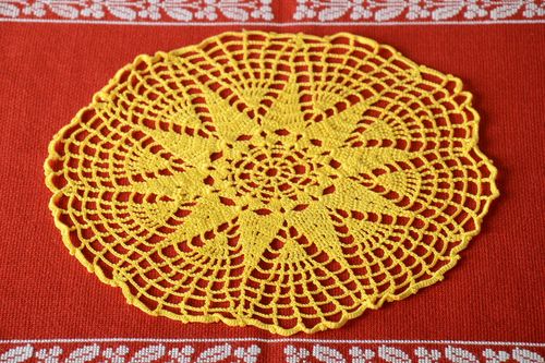Handmade openwork napkin crocheted table napkin kitchen interior ideas - MADEheart.com