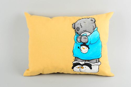 Handmade cushion pillow for sofa cute teddy decorative pillow interior decor - MADEheart.com