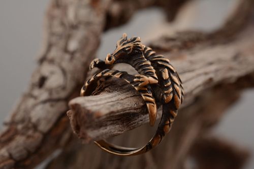 Bronze ring Dragon Pendragon - MADEheart.com