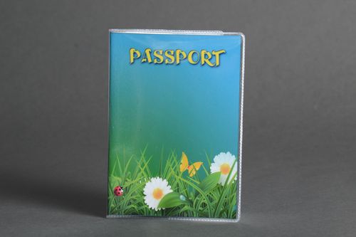 Handmade plastic passport cover with floral photo print gift idea for girl - MADEheart.com